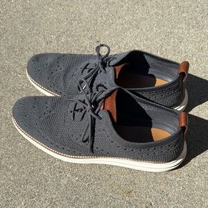 Cole Haan Black and Brown Oxford Shoes with Wingtip Design